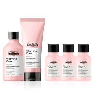 【L’OREAL 巴黎萊雅PRO】絲漾博飽和護色洗潤組(洗髮精+護髮乳/染後持色/護色/光澤)