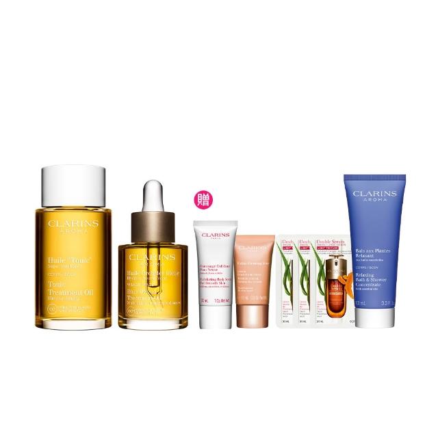 【CLARINS 克蘭詩】全身養膚油保養組(身體調和護理油100ml+蘭花面部護理油30ml)