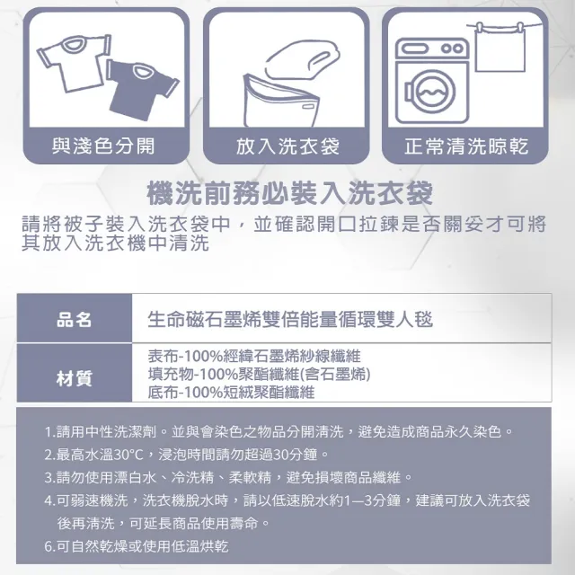 【日本旭川】生命磁EX雙倍石墨烯超導能量循環毯(速暖升溫 保暖恆溫 蓄熱毯 孝親被)