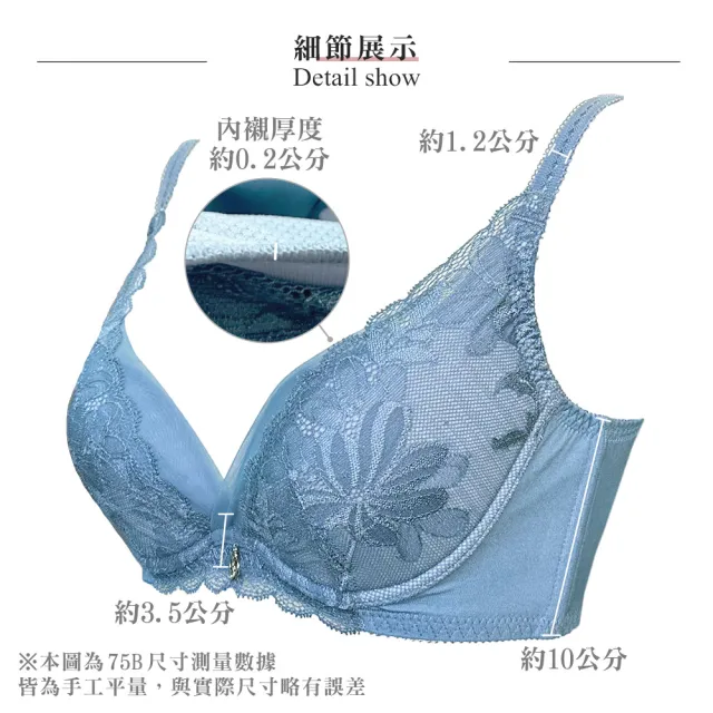 【Swear 思薇爾】撩波巴黎之春系列B-E罩涼感蕾絲集中包覆女內衣(鈷藍色)
