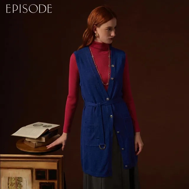 【EPISODE】出清品 百搭羊毛V領紐扣長背心134901