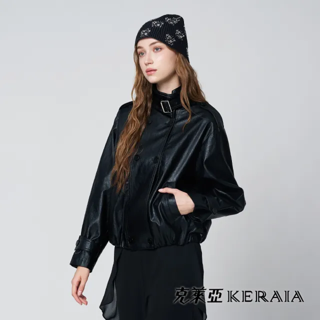 【KERAIA 克萊亞】魅力價-極簡風暴個性仿皮機車外套
