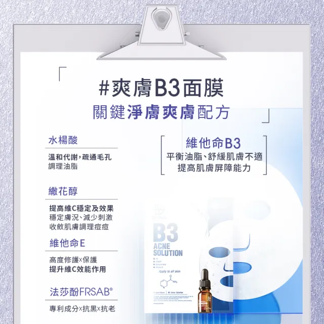 【Dr. May 美博士】實驗室專業精華面膜囤貨組(VC激光亮白/B3淨膚淨痘/B5保濕補水任選三盒)