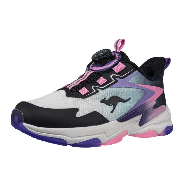 【KangaROOS】超輕量慢跑鞋 童鞋 中大童 運動鞋 旋鈕鞋帶 SPECTRUM 黑/紫/粉 KK52161 - momo購物網 - 好評 ...