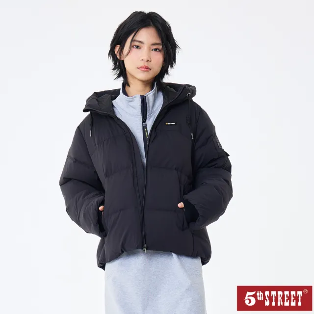【5th STREET】女裝 羽絨外套 保暖外套 黑色(510606)