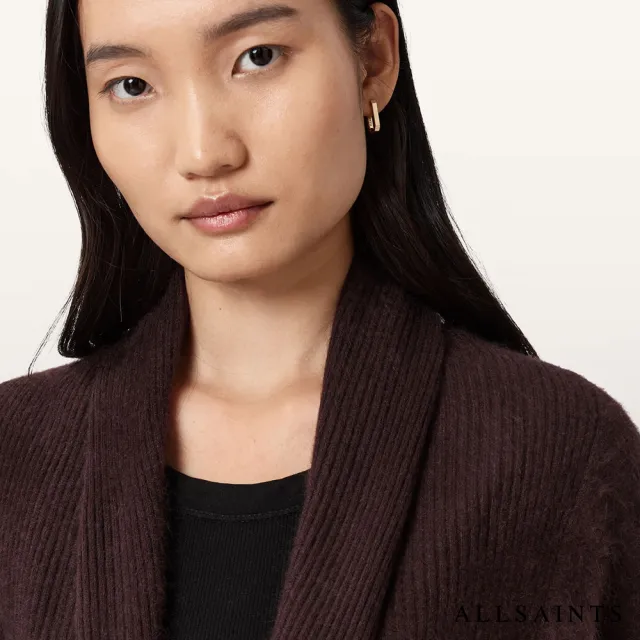 【ALLSAINTS】REBEL 喀什米爾羊毛罩衫外套-酒紅 W091KD(舒適版型)