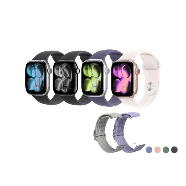 犀牛盾編織錶帶組【Apple】Apple Watch Series 11 GPS+行動網路 42mm(鋁金屬錶殼搭配運動型錶帶)