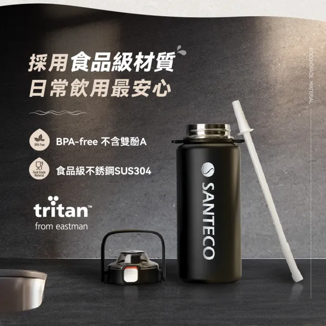 【SANTECO】官方直營 ERIE  1900ml 大容量手提不鏽鋼保溫壺 共7色(兩件組)