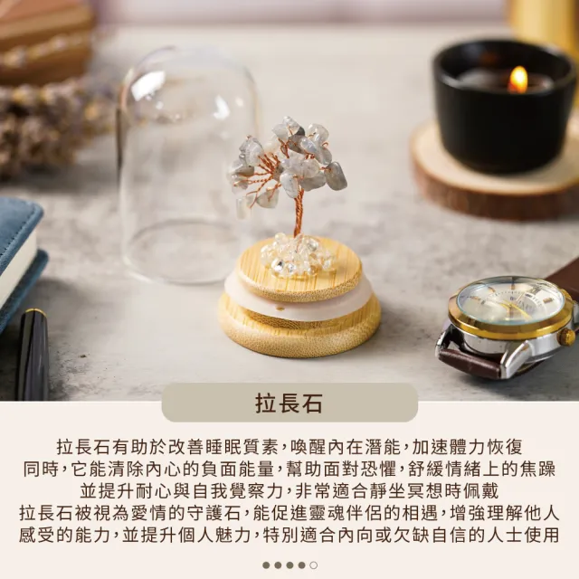 【GOODTIME】拉長石開運招財水晶樹mini (客製化刻字服務)