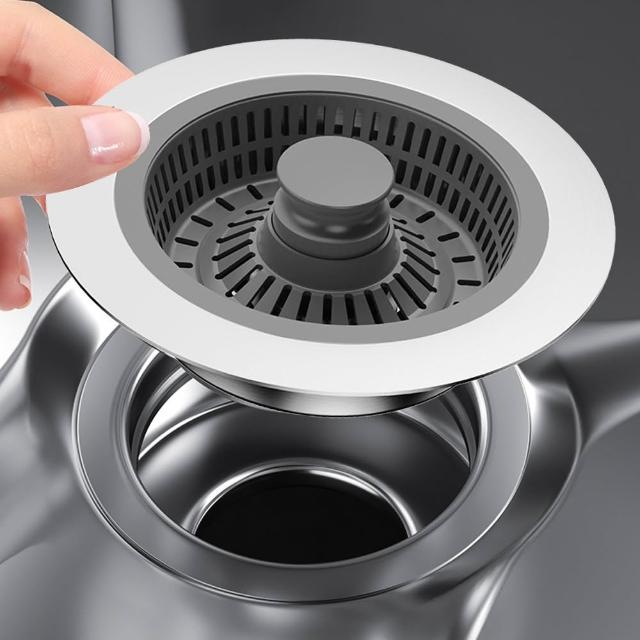 【ZIPJOY】帶濾籃廚房水槽彈跳芯 過濾下水器 水槽過濾塞 堵水器 廚房洗碗池防堵防臭漏水塞