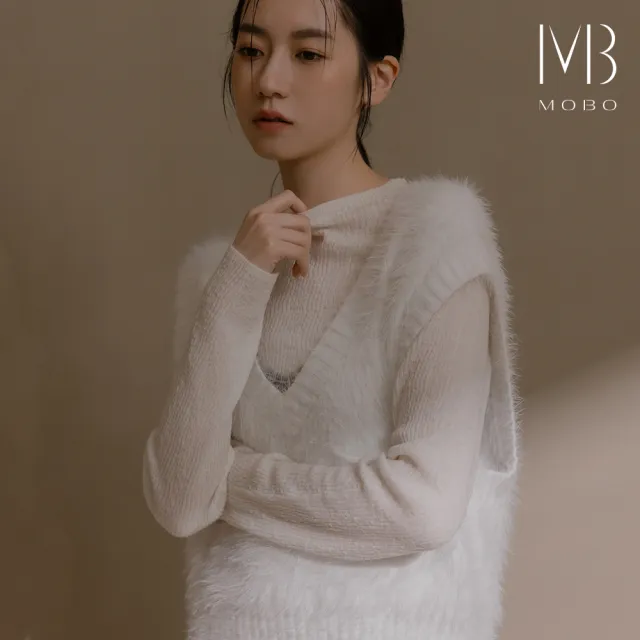 【MO-BO】精緻Q彈仿貂絨毛毛口袋背心