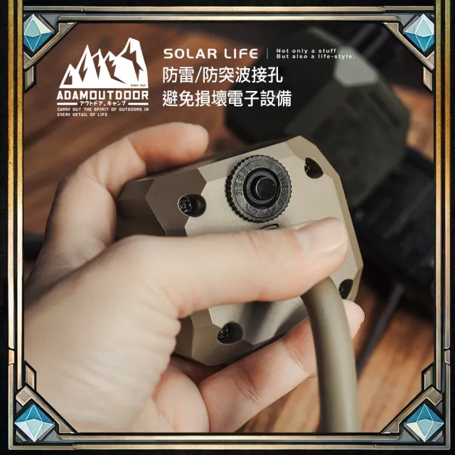 【ADAMOUTDOOR】極限方塊 35W PD氮化鎵USB延長線 GaN USB快充插座 電源延長線 桌面多孔插座 露營擴充插座