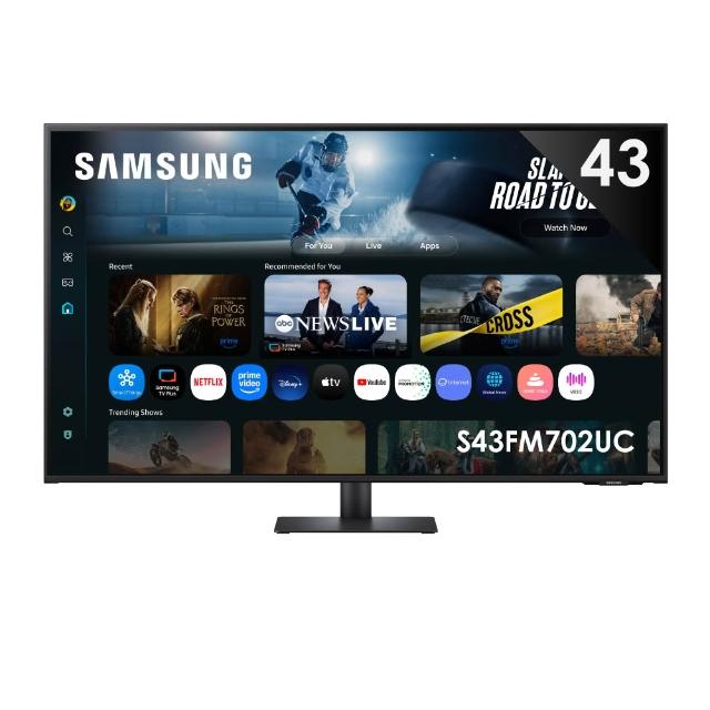 【Samsung 三星】43吋4K HDR10 AI智慧聯網螢幕(S43FM702UC)