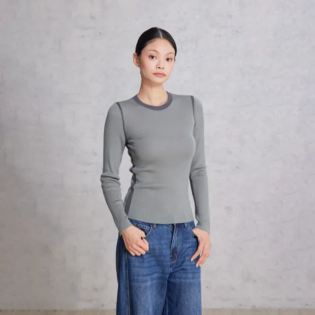 【giordano ladies】25FW 修身撞色針織衫(02355505)