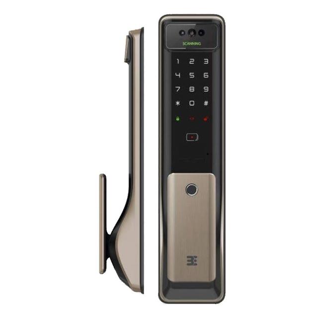 【3E小島快鎖】WIFI版電子鎖 T9(人臉│指紋│密碼│鑰匙│卡片│手環│遠端│APP│手機│含安裝)