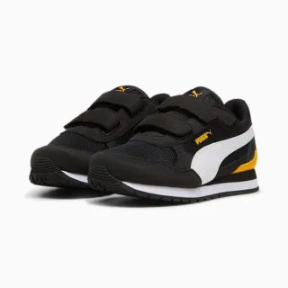 【PUMA】運動鞋 童鞋 中童 兒童 魔鬼氈 ST Runner v4 Mesh V PS 黑白黃 39987703