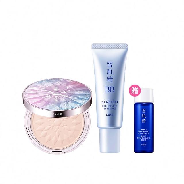 【KOSE 高絲】雪肌精 清透光澤底妝組(BB霜+雪耀魔幻蜜粉餅)