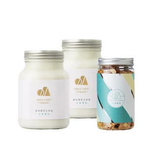 【日青優格】鮮奶優格分享瓶２入+海鹽焦糖烘焙燕麥１入(含運)