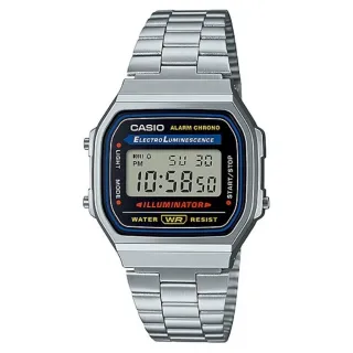 【CASIO 卡西歐】拾光銀色復古金屬錶(A168WA-1)