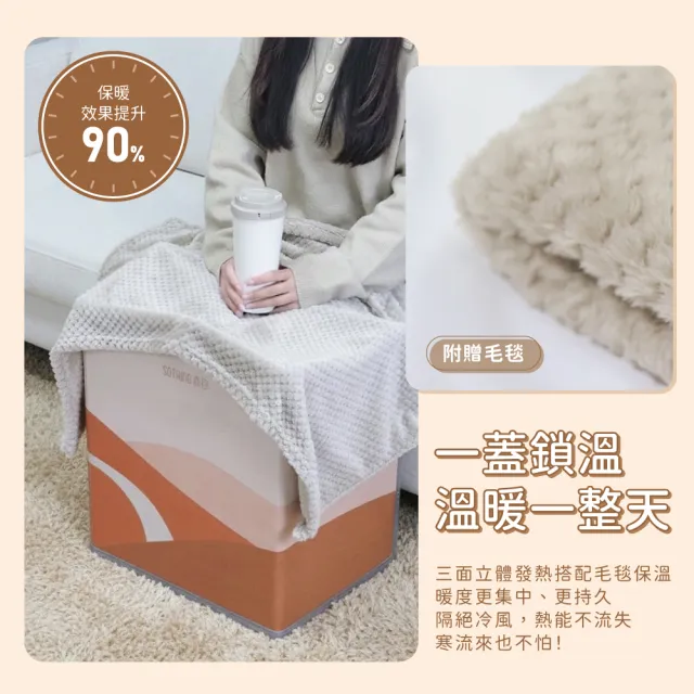 【SOTHING 向物】便攜取暖器暖鄉 附贈保暖毛毯(寵物保暖取暖 保暖屏風 暖腳器 電熱毯 電暖器 桌下取暖)