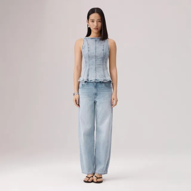 【LEVIS】Baggy Dad中腰 寬鬆 直筒牛仔褲 Cool系列 涼感牛仔褲 女生牛仔褲 熱賣單品 A3494-0109