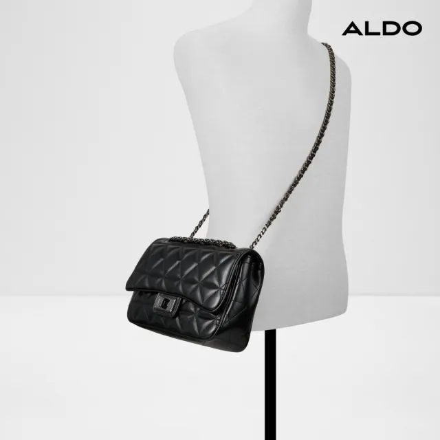 【ALDO】BELLABAG-菱格紋鏈帶肩背包/斜背包(黑色)