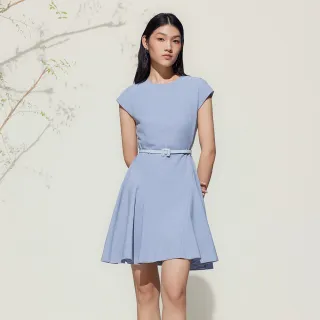 【G2000】女款 防潑水防油防汙處理圓領洋裝-天藍色(5123104674) 母親節禮物