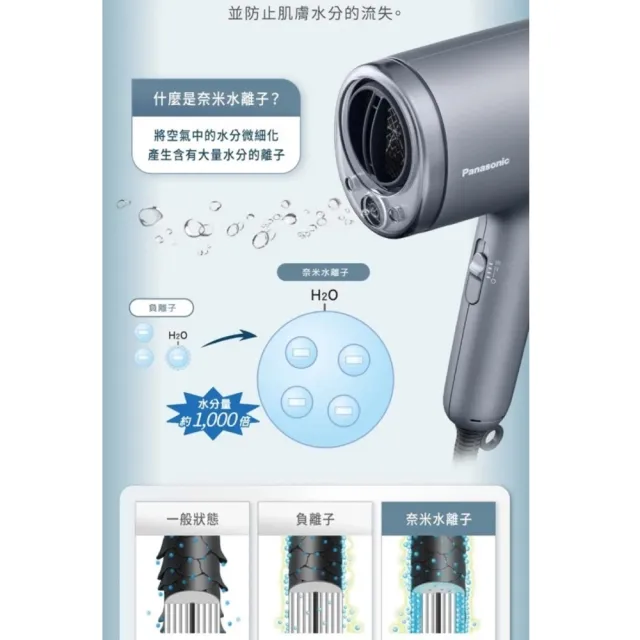 【Panasonic 國際牌】奈米水離子智慧溫控吹風機 -(EH-NA9N)