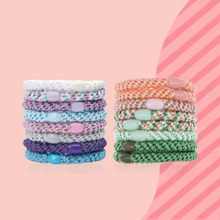 【L. ERICKSON】戀愛氛圍 粉嫩甜美組 彈力髮圈8入 2入組（普羅旺斯＋荷塘夕彩）