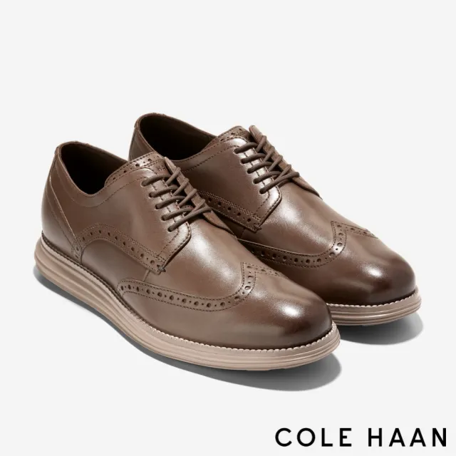 【Cole Haan】ORIGINALGRAND WINGTIP OXFORD 翼紋雕花牛津鞋 男款寬楦 鞍棕色(C37963)