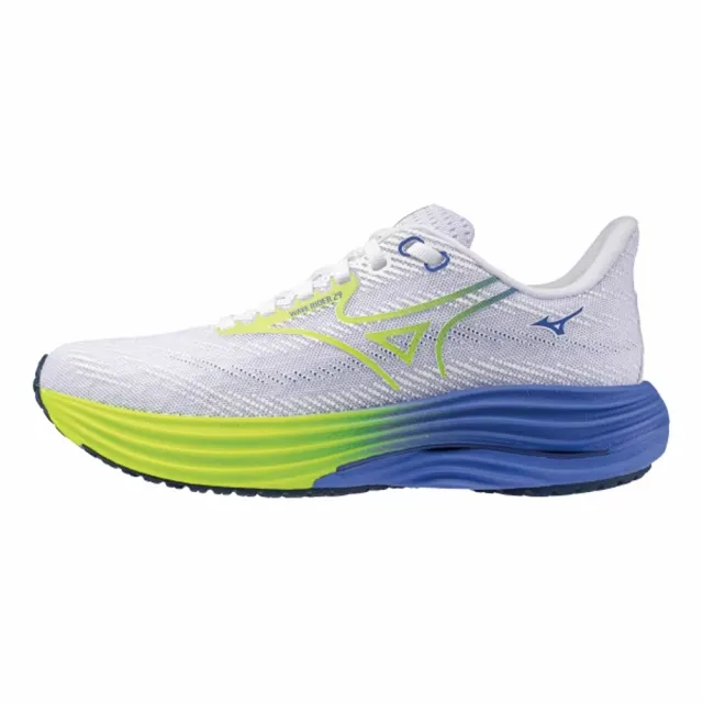 MIZUNO 美津濃】慢跑鞋女鞋運動鞋緩震4E超寬楦白綠藍J1GD250671 - momo
