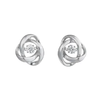 【Crossfor New York】日本原裝純銀耳環Loop環繞純銀懸浮閃動耳環(提袋禮盒生日禮物 情人節送禮)