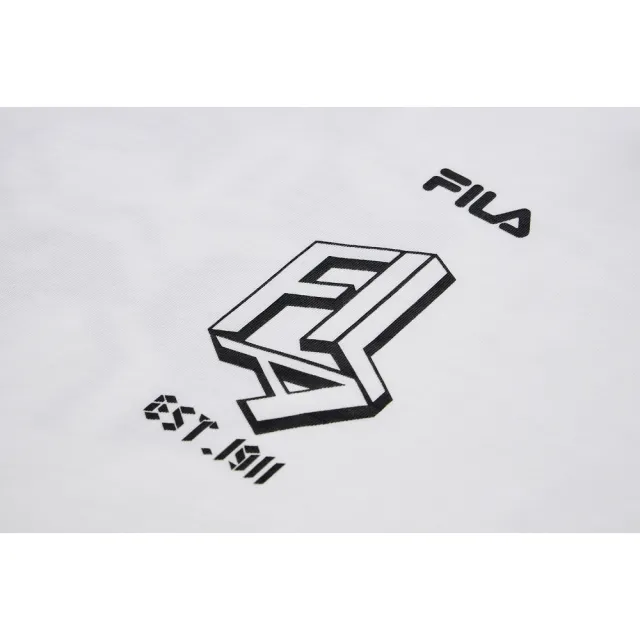 【FILA】中性短袖圓領T恤-白色 1TEA-1452-WT