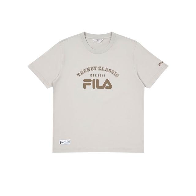 【FILA】中性短袖圓領T恤-燕麥 1TEA-1450-BG