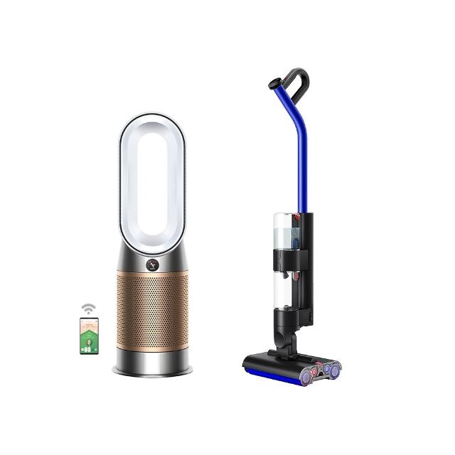 【dyson 戴森】WashG1 雙驅四刷無線洗地機 + HP12 三合一甲醛NOx偵測涼暖空氣清淨機白金色(超值組)