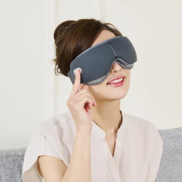 【tokuyo】Fun睛鬆Quiet 眼部氣壓按摩器 TS-190(輕音氣壓按摩/3段溫熱/質感岩石灰/定時15分)