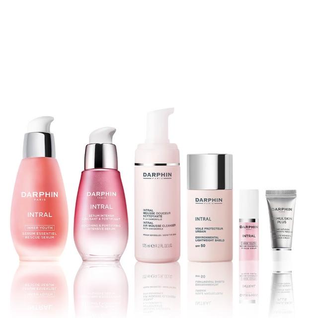 【DARPHIN 朵法】全效舒緩精華50ml+全效舒緩修護安瓶30ml+全效舒緩潔面慕絲125ml