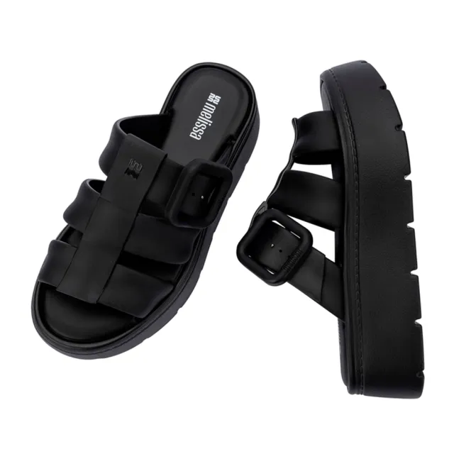 【Melissa】雲朵羅馬T字後底涼鞋(黑色)