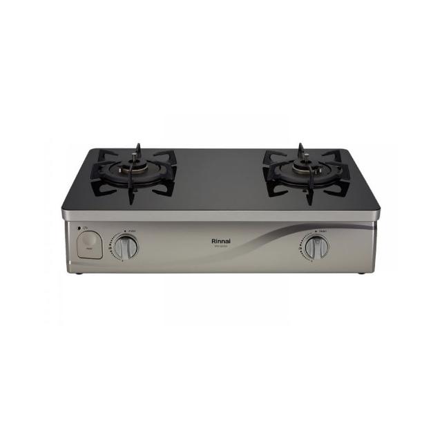 【林內】黑色玻璃台爐式感溫二口爐輕量爐架RTS-Q230G(基本安裝)