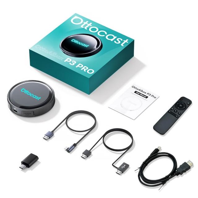 【ottocast】P3Pro carplay AI語音聲控 車用影音 carplay轉安卓 車載影音盒 大滿配 含遙控器+HDMI線