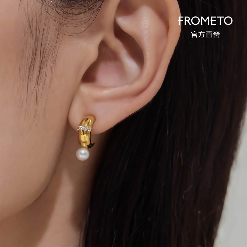 【FROMETO】朝露｜全純銀耳環 贈禮盒包裝 (輕珠寶 / 生日禮物)
