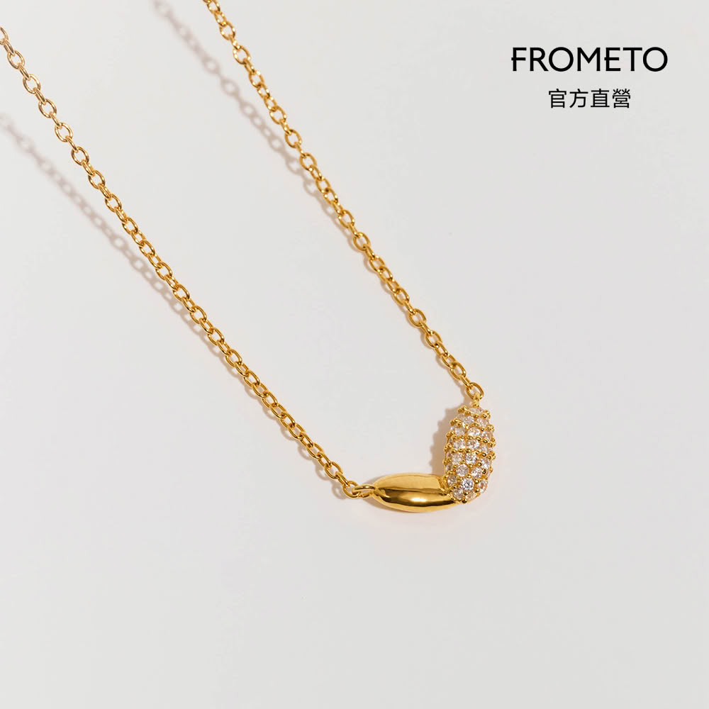 【FROMETO】初芽｜全純銀項鍊 金 贈禮盒包裝 (輕珠寶 / 生日禮物)