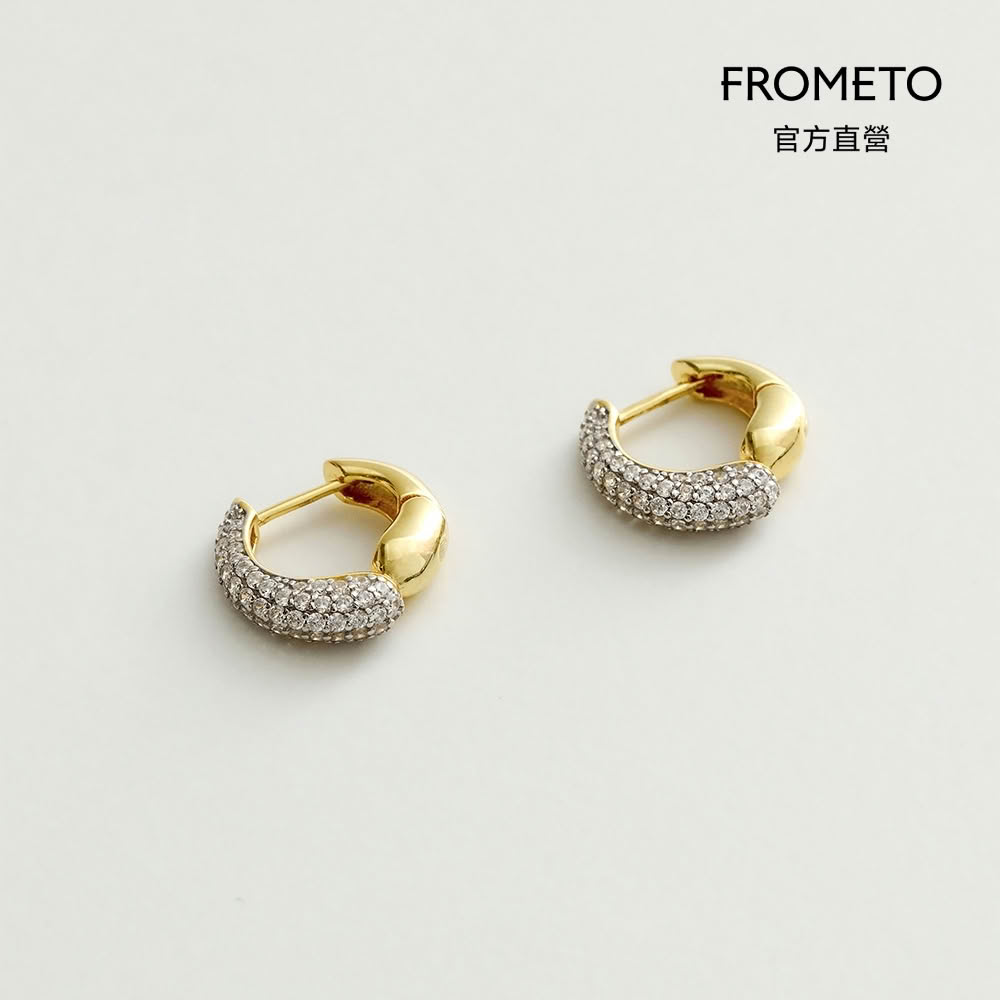 【FROMETO】星月｜純銀耳環 金 贈禮盒包裝 (輕珠寶 / 生日禮物)