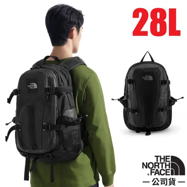 【The North Face】舒適背負大容量休閒後背包28L.日用書包.雙肩筆電背包.運動背包/ 8EEX-JK3 太空黑