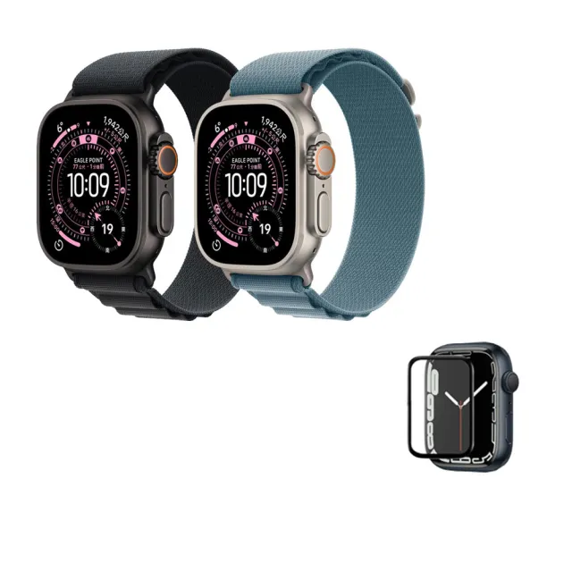 鋼化保貼組【Apple】Apple Watch Ultra 3 GPS+行動網路 49mm(鈦金屬錶殼+高山錶環)