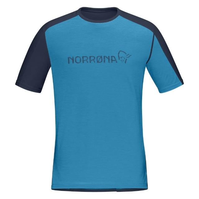 【NORRONA】falketind equaliser merino 羊毛短袖圓領上衣 男款 夏威夷藍/靛青藍