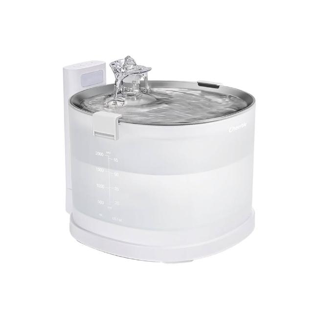 【日本Cheerble 七布】無泵無線寵物飲水機2L 全球首創(貓咪飲水機 磁力供水 無二次汙染 幕資破萬台)