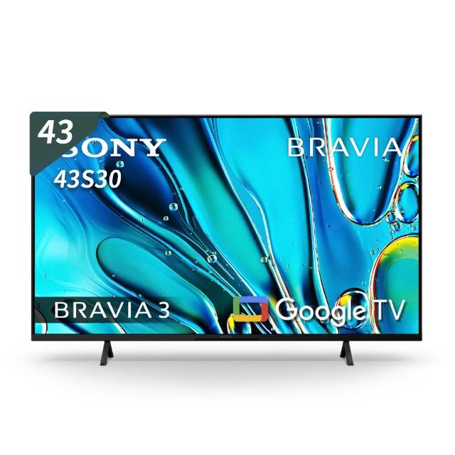 【SONY 索尼】BRAVIA 3 43型 X1 4K HDR Google TV顯示器(Y-43S30)