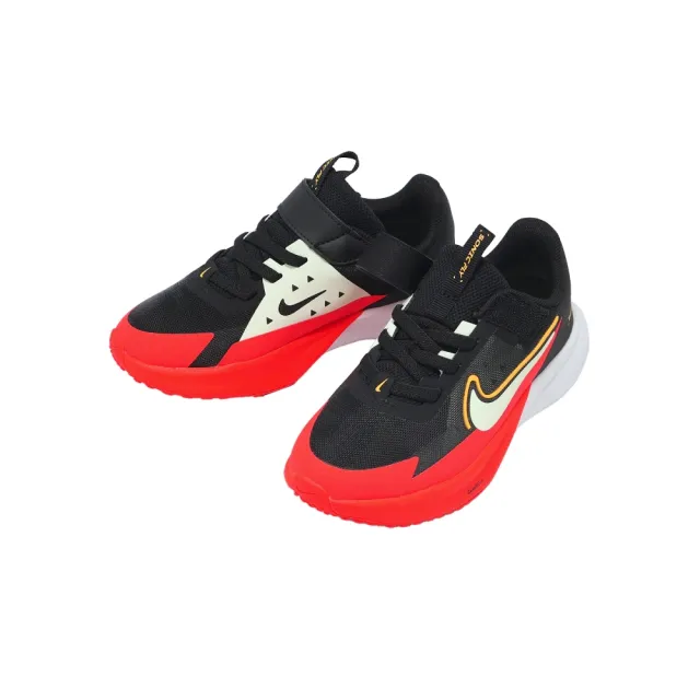【NIKE 耐吉】慢跑鞋 Sonic Fly PS 中童 黑 橘紅 運動鞋 魔鬼氈(FZ0016-005)