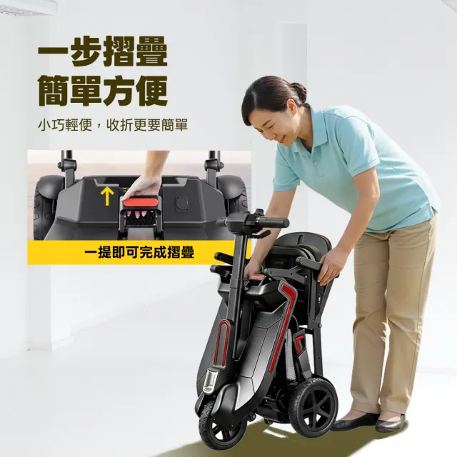 【Suniwin】極輕秒摺電動代步車C301(迷你電動三輪車/ 出國首選/ 老人長輩/ 行動不便)